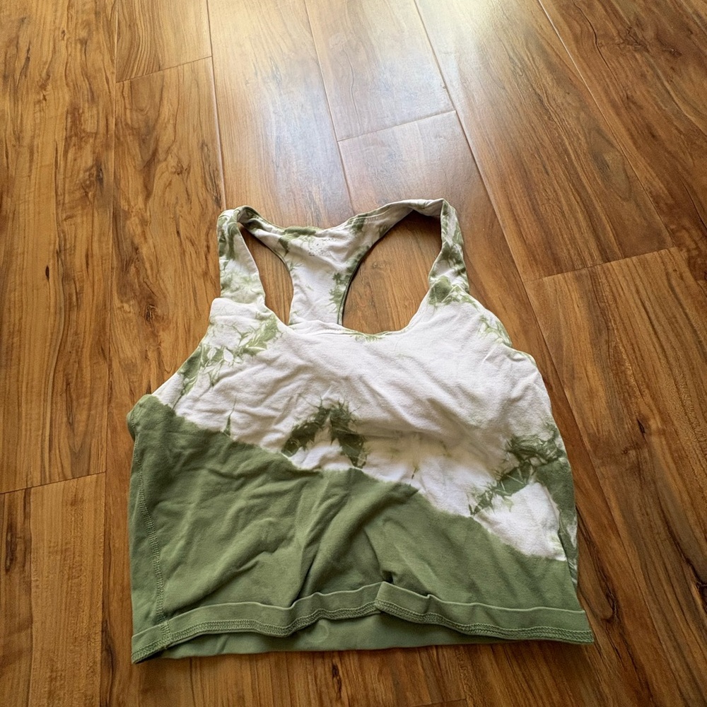 Champion Green and White Tie-Dye Racerback Tank Top